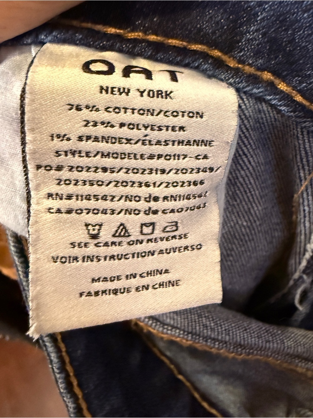 Oat New York Women’s Dark Blue Wide-Leg Jeans with Rhinestone Slash Pockets Sz 4 - Picture 8 of 11